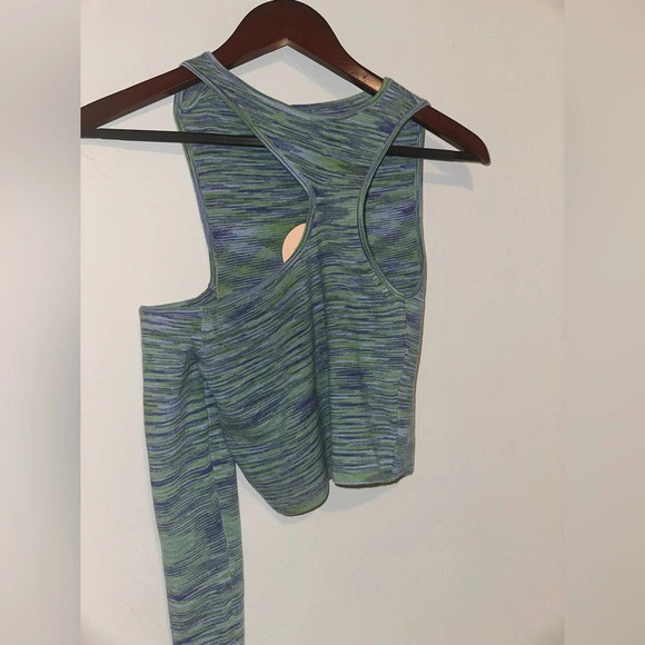 Camila Coelho Aideen Cut Out Knit Top in Blue Spacedye - Picture 3 of 7